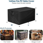 Outdoor Fire Pit Cover Rectangular Waterproof-34x24x22" - Image 2