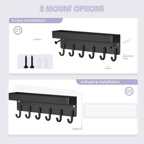 VIS'V Key Holder Wall Mount, Adhesive Key Rack - Image 2