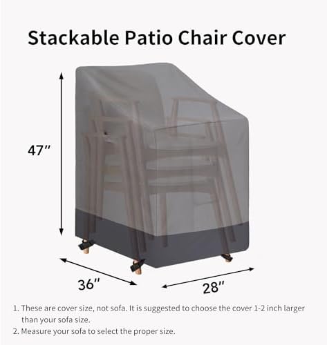 Easy-Going Outdoor Stackable Chair Cover, 2 Pack-28Wx36Dx47H inch - Image 6