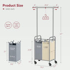 Tajsoon 2 Section Laundry Sorter Hamper - Image 3