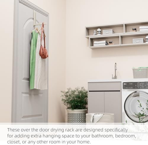 BAKON Over The Door Hanger Folding Clothes Drying Rack, Folding Hanging Coat - Image 4