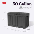Keter Kentwood 50 Gal Outdoor Storage Box and Patio Side Table - Image 2