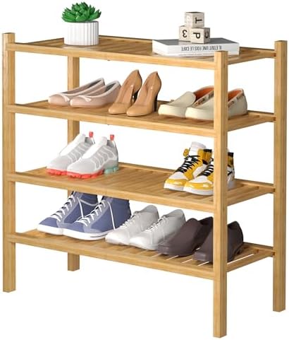 ROMGUAR CRAFT 4 Tier Bamboo Shoe Rack by ROMGUAR+CRAFT