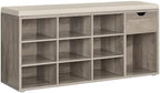 VASAGLE Shoe Bench with Cushion, Storage Bench, 10 Compartments by VASAGLEbySONGMICSHOME