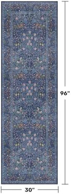 Dark Blue 2'6" x 8' Runners for Hallways Non Slip, Extra Long Floor Runner for - Image 2