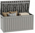 150 Gallon Deck Box, Lockable Waterproof Resin Outdoor Storage Box, by MAIUSCOLI
