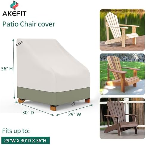 AKEfit Patio Adirondack Chair Covers 2 Pack - Image 2