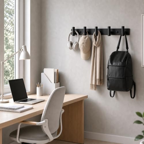 Coat Rack Wall Mounted with 5 Hooks, Heavy Duty Stainless Steel Wall Hooks - Image 5