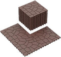 Plastic Interlocking Deck Tiles, 44 Pack, Simulated Gravel, Non-Slip Patio by Unknown
