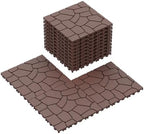 Plastic Interlocking Deck Tiles, 44 Pack, Simulated Gravel, Non-Slip Patio by Unknown