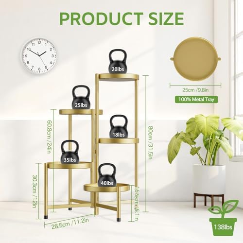 iDavosic.ly 5 Tier Large Plant Stand Indoor Outdoor, 10 In Wide Tray - Image 4
