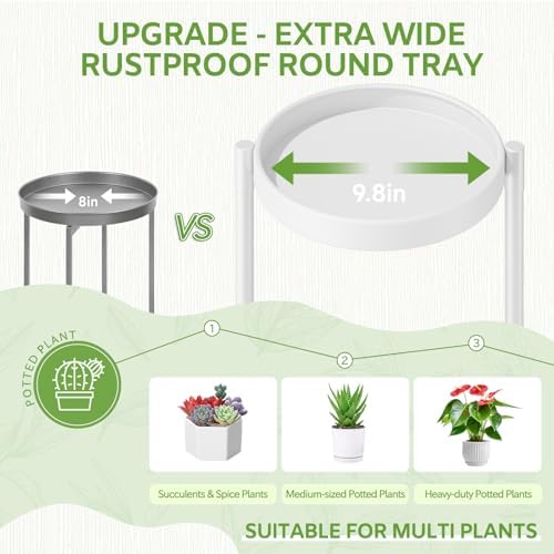 iDavosic.ly 4 Tier Large Plant Stand Indoor Outdoor, 10 In Wide Tray - Image 2