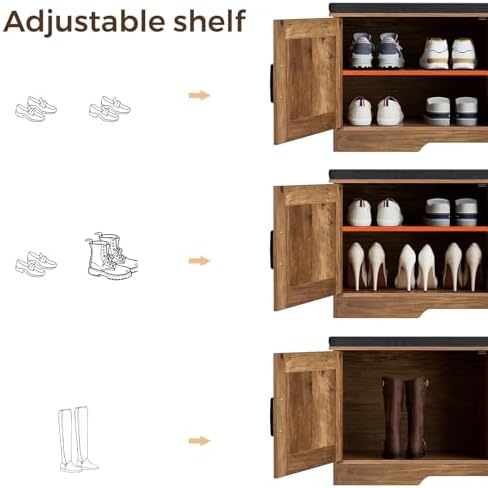 HOMSHO Farmhouse Shoe Storage Bench - Image 5