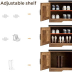HOMSHO Farmhouse Shoe Storage Bench - Image 5