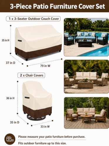 Patio Furniture Covers 3 Piece Set - Image 2