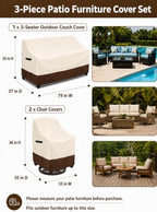 Patio Furniture Covers 3 Piece Set - Image 2