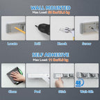 reliahom Broom Holder Wall Mount Mop Hanger Tools organizer 4Racks 5Hooks - Image 3