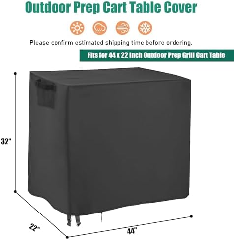 Outdoor Prep Table Cover for 44 inch Patio Serve Prep Storage Cart - Image 2