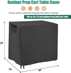 Outdoor Prep Table Cover for 44 inch Patio Serve Prep Storage Cart - Image 2