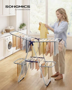 SONGMICS Clothes Drying Rack, Foldable Metal Airer, 51.2 x 19.3 x 61.8 in - Image 2