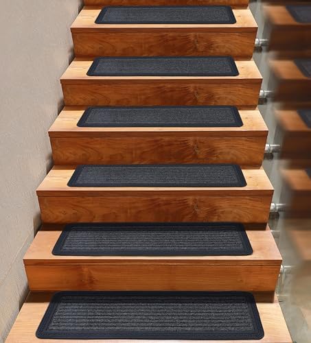 Stair Treads — 6 Pack 10x30 inch Polypropylene Rubber Stair Mats by Unknown