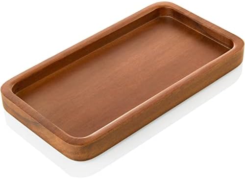 ALELION 8" Acacia Wood Bathroom Vanity Tray by ALELION