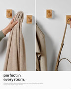 LARHN Wooden Wall Hooks, Wall Mounted Coat Hooks - Image 5