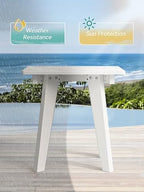 Outdoor Side Table, HDPE Weather Resistant Small Patio Table - Image 4
