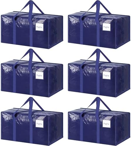 6 Pack Extra Heavy Duty Large Moving Bags by Fygrip