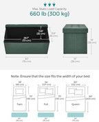 SONGMICS 30 Inches Folding Storage Ottoman Bench, Load 660 lb - Image 3