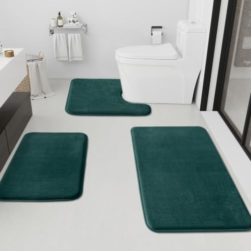 HUXMEYSON Bathroom Rugs Sets 3 Piece, Non-Slip & Quick Dry Bath Mat Set by HUXMEYSON