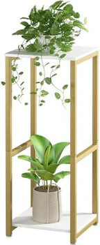 2 Tier Plant Stand Indoor Corner Tall Square Shape Plant Shelf by YIZAIJIA
