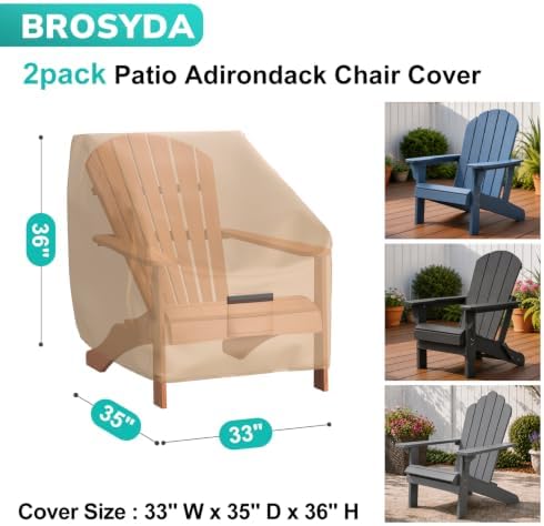 Adirondack Outdoor Chair Covers Waterproof 33"Wx35"Dx36"H - Image 2