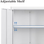 Metal Wall Cabinets, Kitchen Wall Hanging Cabinet, Locking Steel Storage - Image 4