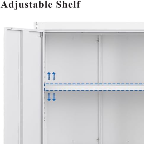 Metal Wall Cabinets, Kitchen Wall Hanging Cabinet, Locking Steel Storage - Image 4
