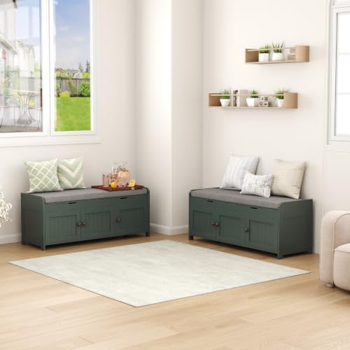 HOMEFORT 41.3" Shoe Bench with Lift Top Storage, Entryway Bench with Cushioned - Image 2
