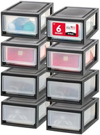 IRIS USA 8-Pack, 6 Qt. Small Stacking Drawer Storage Organizer by IRISUSA