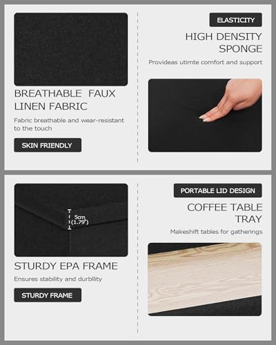 PINPLUS Folding Storage Ottoman Bench - Image 4