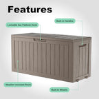 PatioZen 75 Gallon Resin Deck Box, Lockable Outdoor Storage Box - Image 5