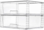 Vtopmart 2 Pack Large Clear Stackable Plastic Storage Drawers by Vtopmart