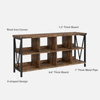 62 in Industrial 3-Tier Metal Horizontal Bookshelf - Image 4