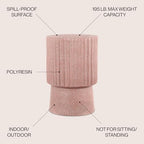 JONATHAN Y Louisa Outdoor Accent Table 19" Fluted Polyresin - Image 3