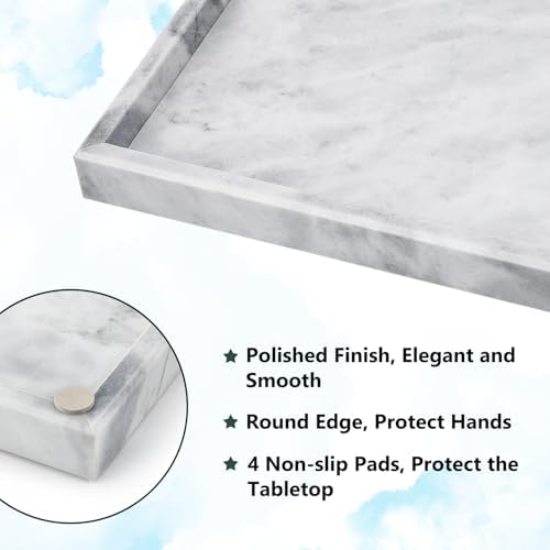 Real Natural Marble Tray for Bathroom, Kitchen Counter & Desktop - Image 3