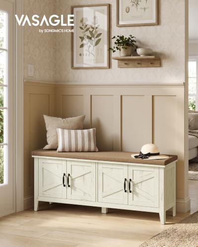 VASAGLE Shoe Bench, Farmhouse Entryway Bench - Image 3