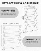 3-Tier Metal Folding Clothes Drying Rack, Laundry Drying Rack Clothing | - Image 4