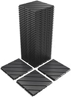 VANCASTLE Interlocking Deck Tiles 36 Pack Dark Grey 12"x12" Patio Pavers by VANCASTLE