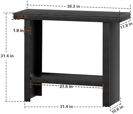 Console Table, 39.3" Rectangular Modern Entryway Table - Image 3