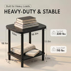 PASAMIC Outdoor Side Table, 2-Tier Oval Patio Table - Image 2