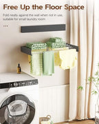 Vikaqi Wall Mounted Clothes Drying Rack 40", Foldable Wall Mount Laundry Rack - Image 2