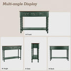 Console Table with 3 Vintage Carved Drawers - Image 6